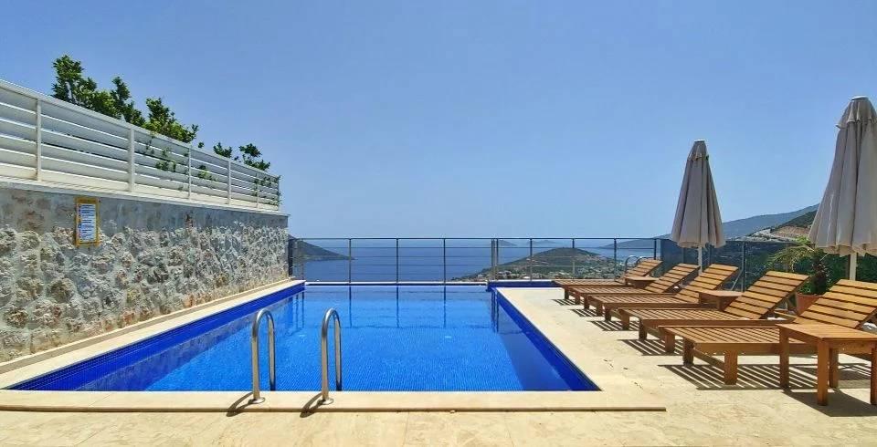 Kaş Kalkan'da Muhteşem Deniz Manzaralı, Özel Havuzlu, 5+1 Villa-40197