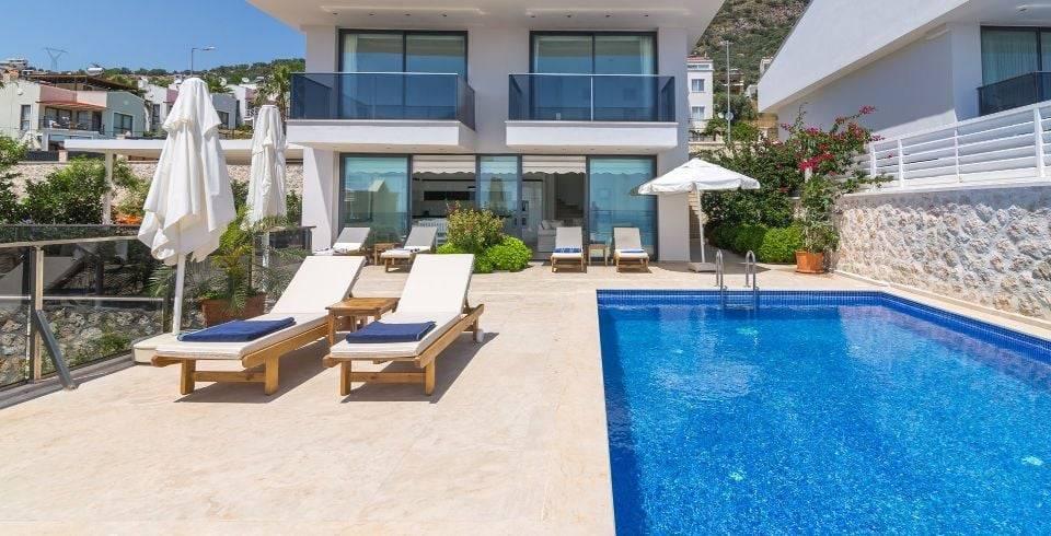 Kaş Kalkan'da Muhteşem Deniz Manzaralı, Özel Havuzlu, 5+1 Villa-40197