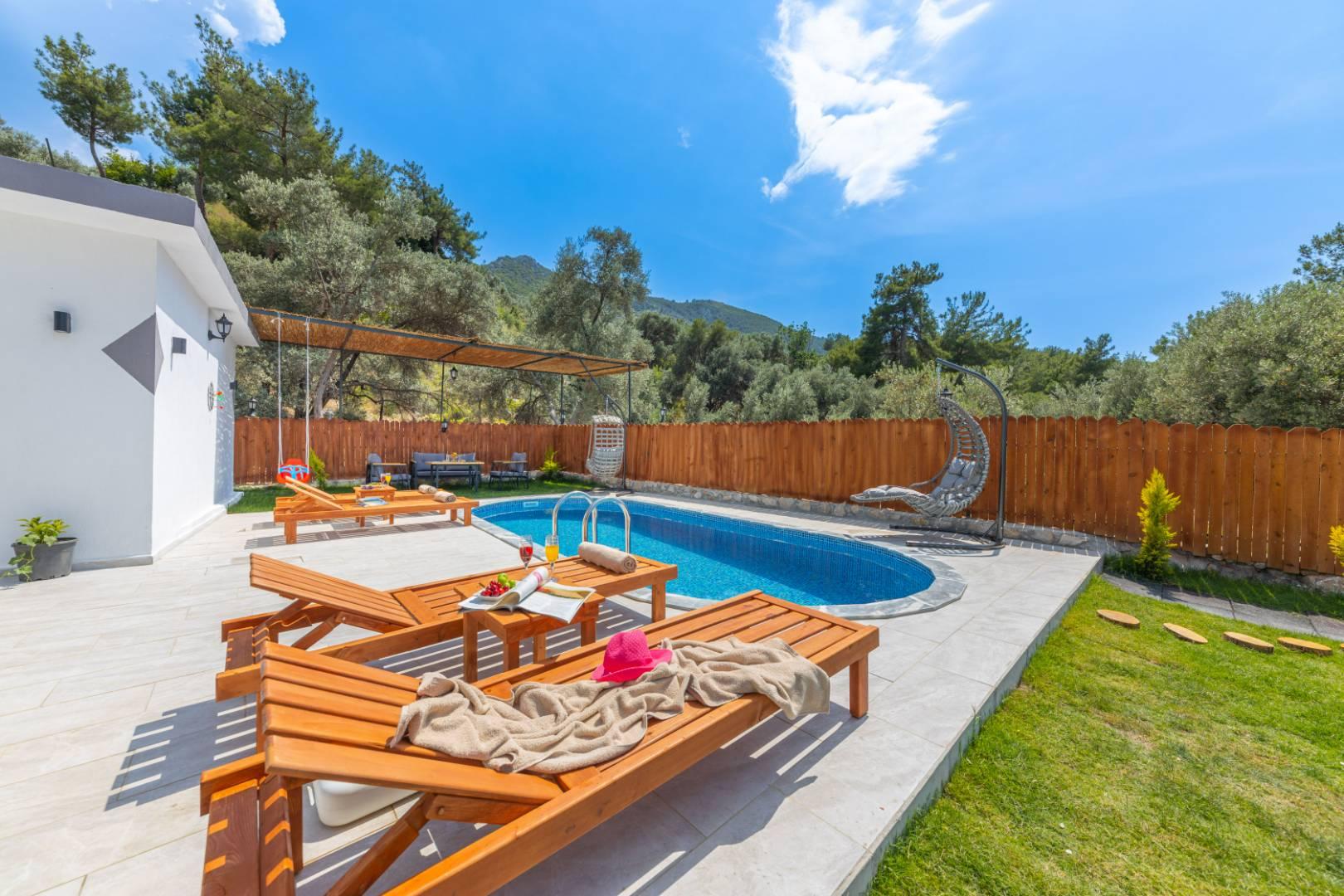 Kaş Aklar'da Huzurlu Doğada, Özel Havuzlu, Jakuzili Villa-42787