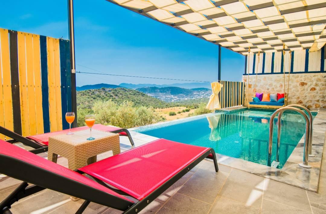 Kaş Bezirgan'da Doğa Manzaralı, Özel Havuzlu, Balayı Villası-43629