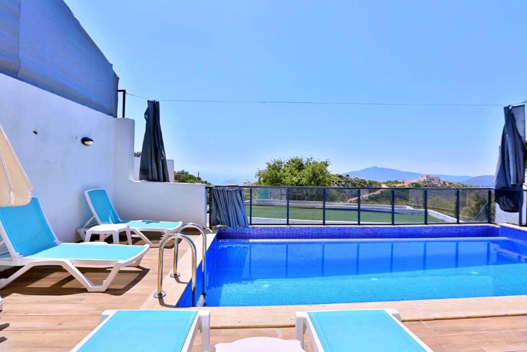 Kaş Bezirgan'da Doğa Manzaralı, Özel Havuzlu, Jakuzili Villa-43648