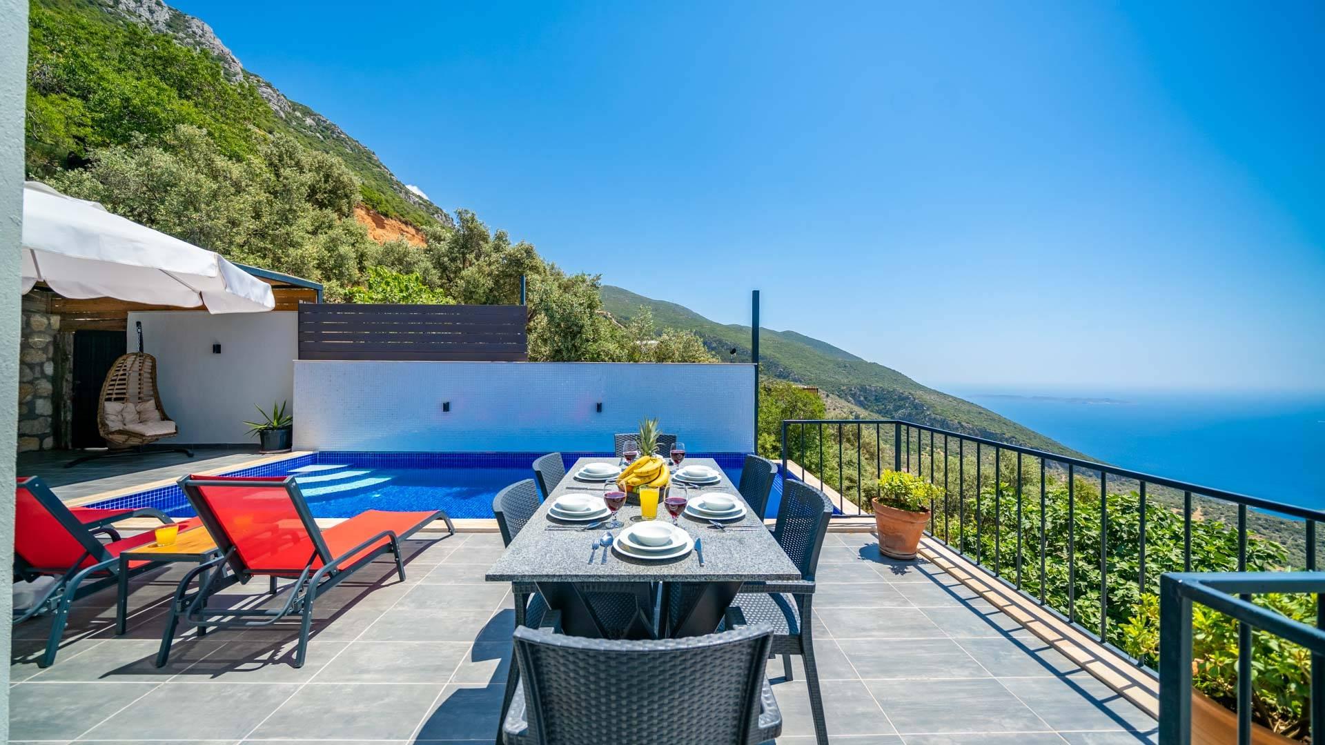 Kaş Bezirgan'da Büyüleyici Deniz Manzaralı, Özel Havuzlu, Lüks Villa-41798