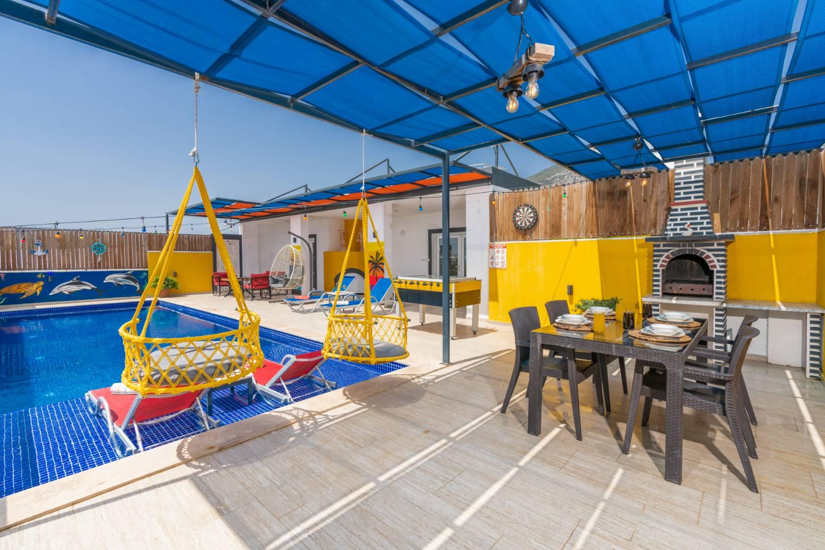 Kaş Çayköy'de Çocuk Oyun Alanlı, Özel Havuzlu, Jakuzili Villa-42398