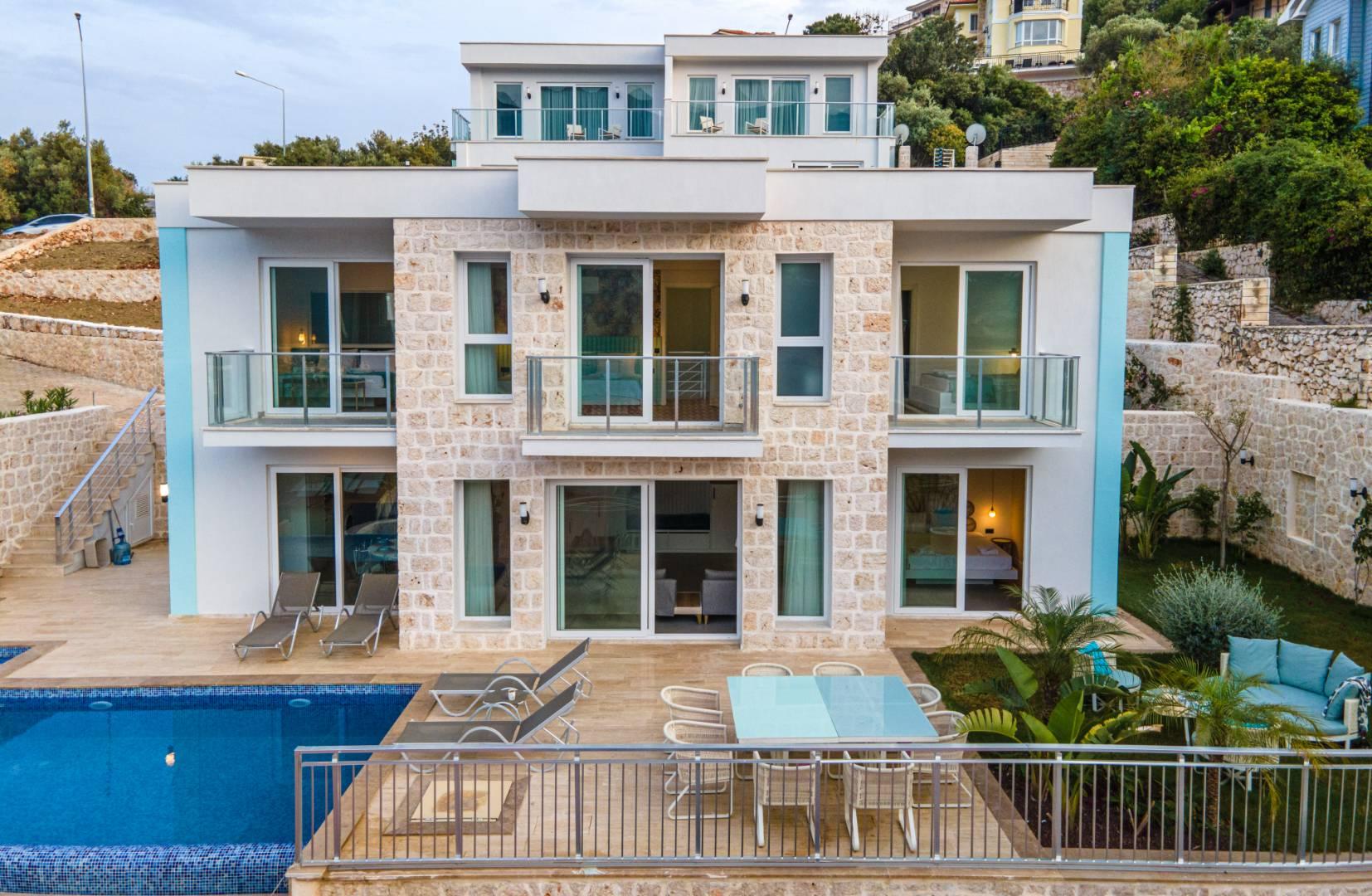 Kaş Çukurbağ'da Deniz Manzaralı, Özel Havuzlu, Lüks Villa-42715