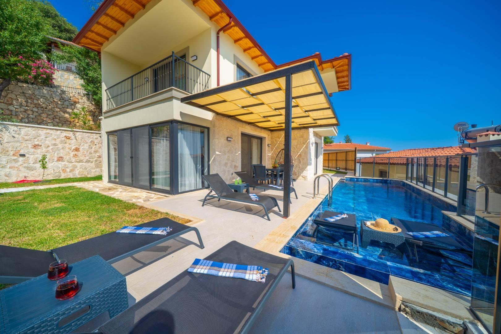 Kaş Çukurbağ'da Huzurlu Doğada, Özel Havuzlu, Jakuzili Villa-43641