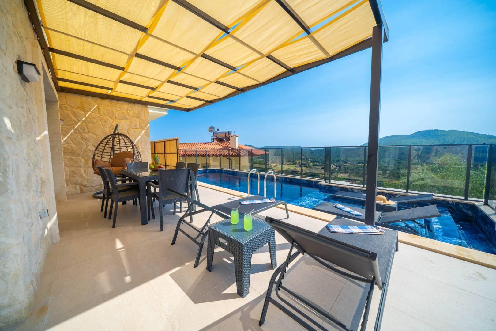 Kaş Çukurbağ'da Huzurlu Doğada, Özel Havuzlu, Jakuzili Villa-43641