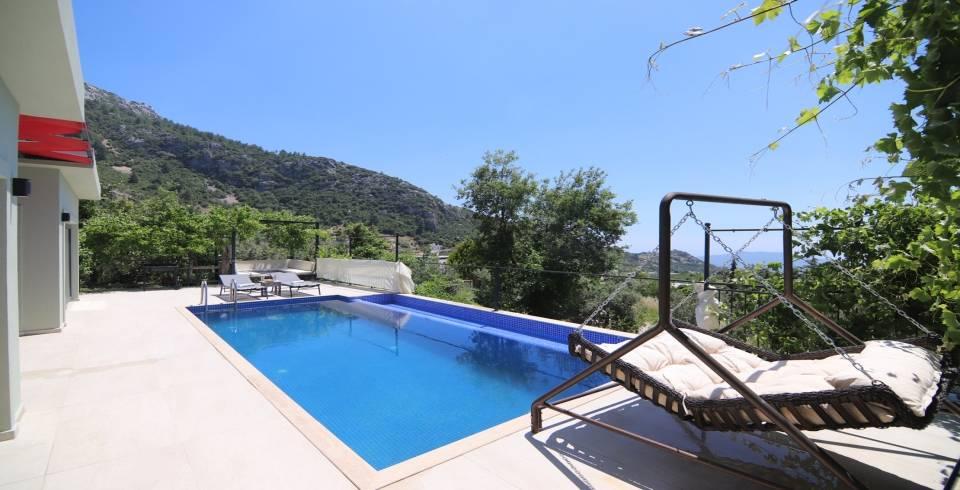 Kaş İslamlar'da Orman Manzaralı, Özel Havuzlu, Nezih Villa-40314