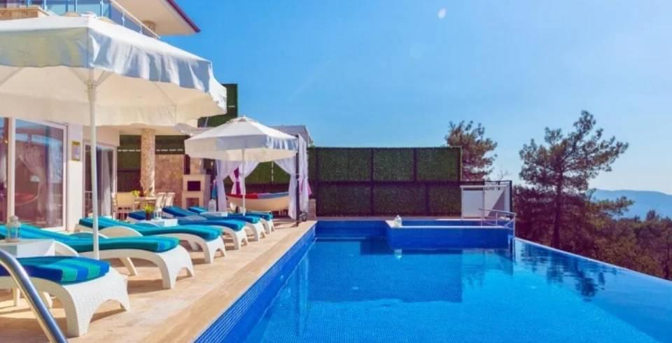 Kaş İslamlar'da Deniz Manzaralı, Özel Havuzlu, 6 Kişilik Villa-39989