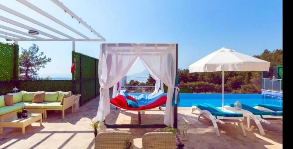 Kaş İslamlar'da Deniz Manzaralı, Özel Havuzlu, 6 Kişilik Villa-39989