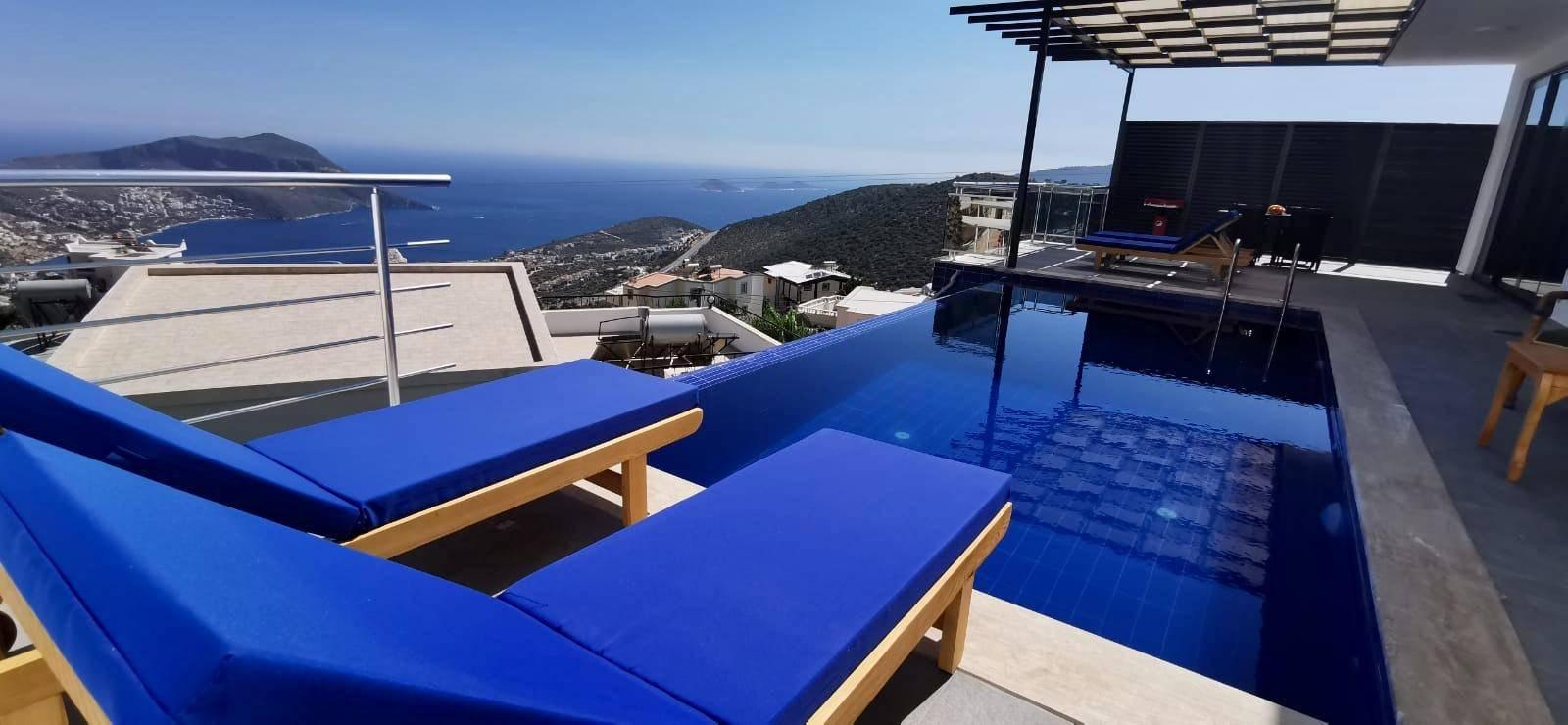 Kaş İslamlar'da Deniz Manzaralı, Özel Havuzlu, Jakuzili Villa-42928