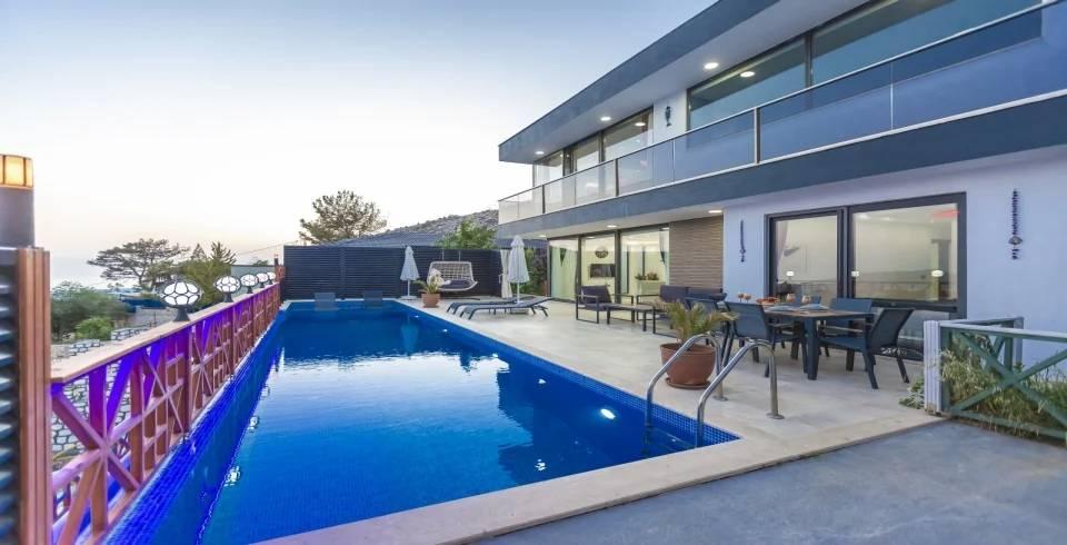 Kaş İslamlar'da Enfes Deniz Manzaralı, Özel Havuzlu, 2+1 Şık Villa-39837