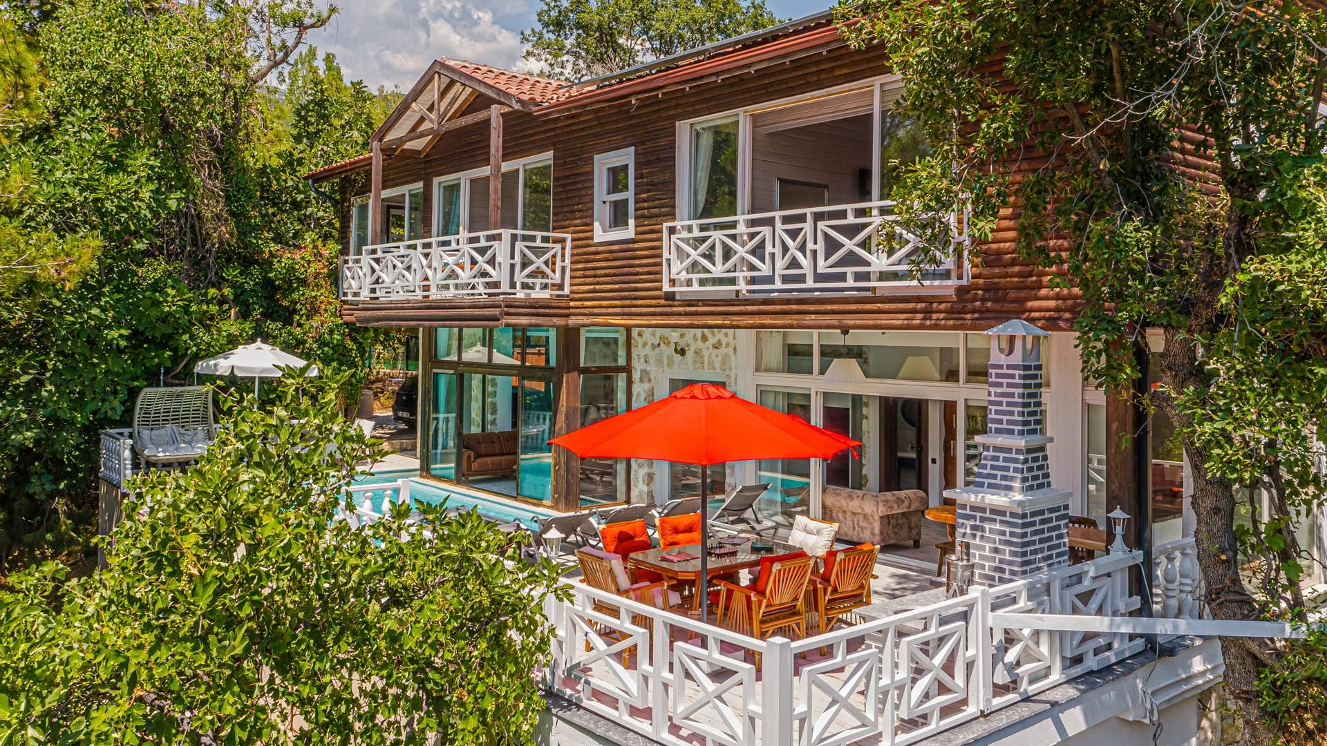 Kaş İslamlar'da Gözlerden Uzak Konumda, Özel Havuzlu, Otantik Villa-43378
