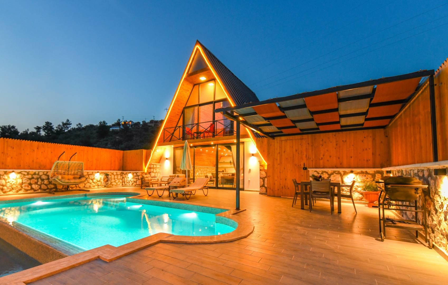 Kaş İslamlar'da Muhteşem Doğada, Özel Havuzlu, Jakuzili Bungalov-42564