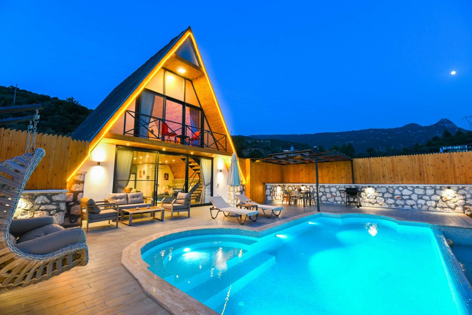 Kaş İslamlar'da Muhteşem Doğada, Özel Havuzlu, Jakuzili Bungalov-42564