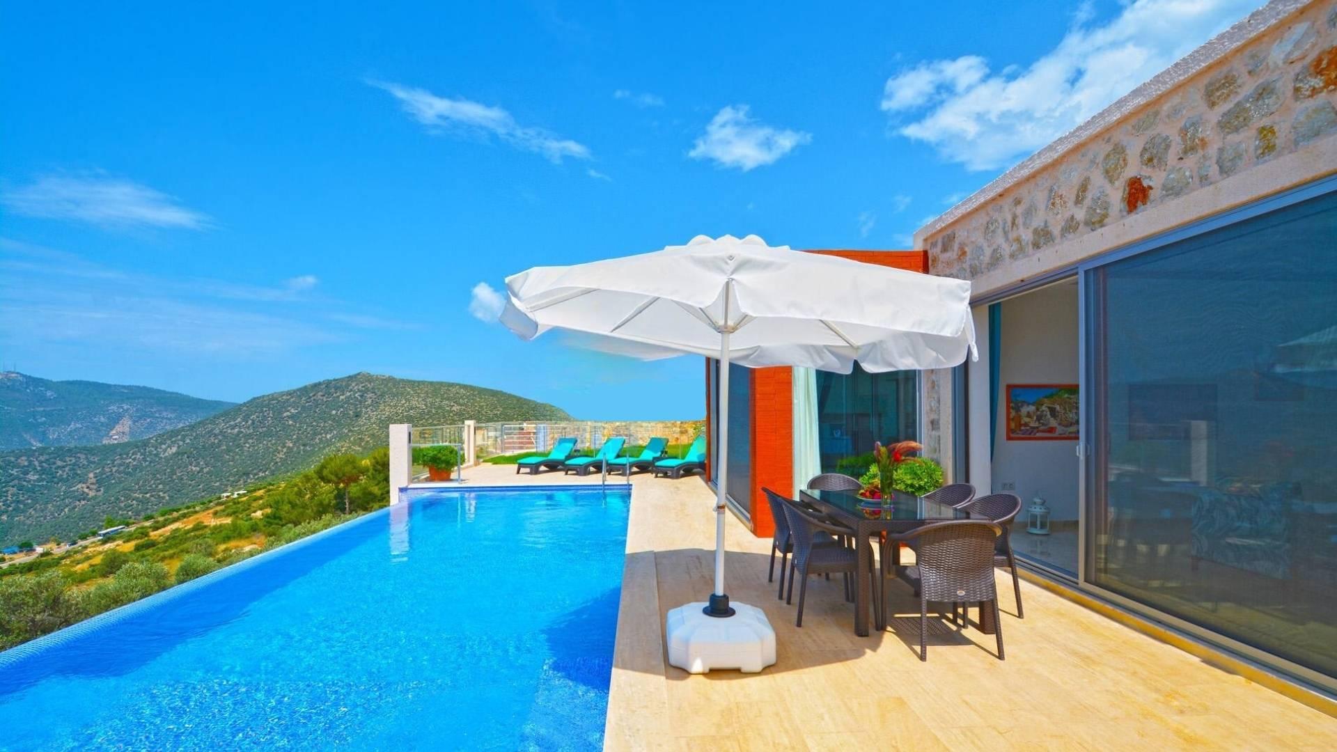 Kaş Kalkan'da Büyüleyici Deniz Manzaralı, Özel Havuzlu, Hamamlı Villa-41407