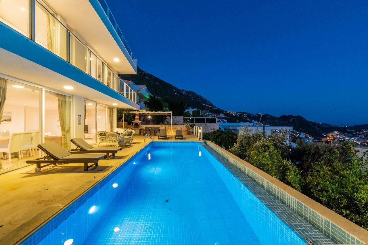 Kaş Kalkan'da Deniz Manzaralı, Özel Havuzlu, 10 Kişilik Villa-43136