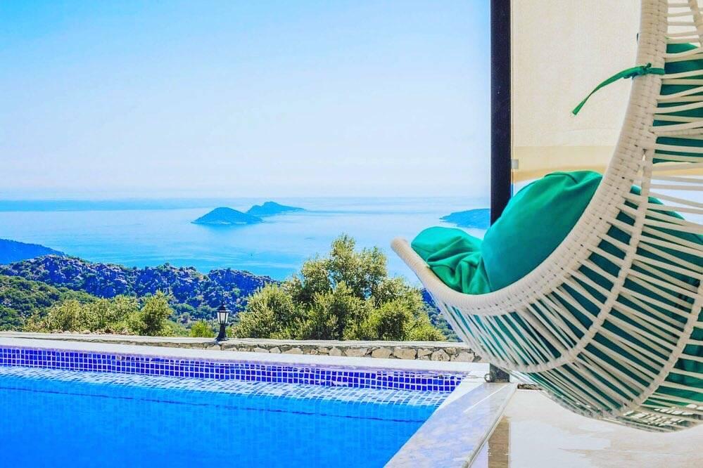 Kaş Kalkan'da Deniz Manzaralı, Özel Havuzlu, Balayı Villası-40969