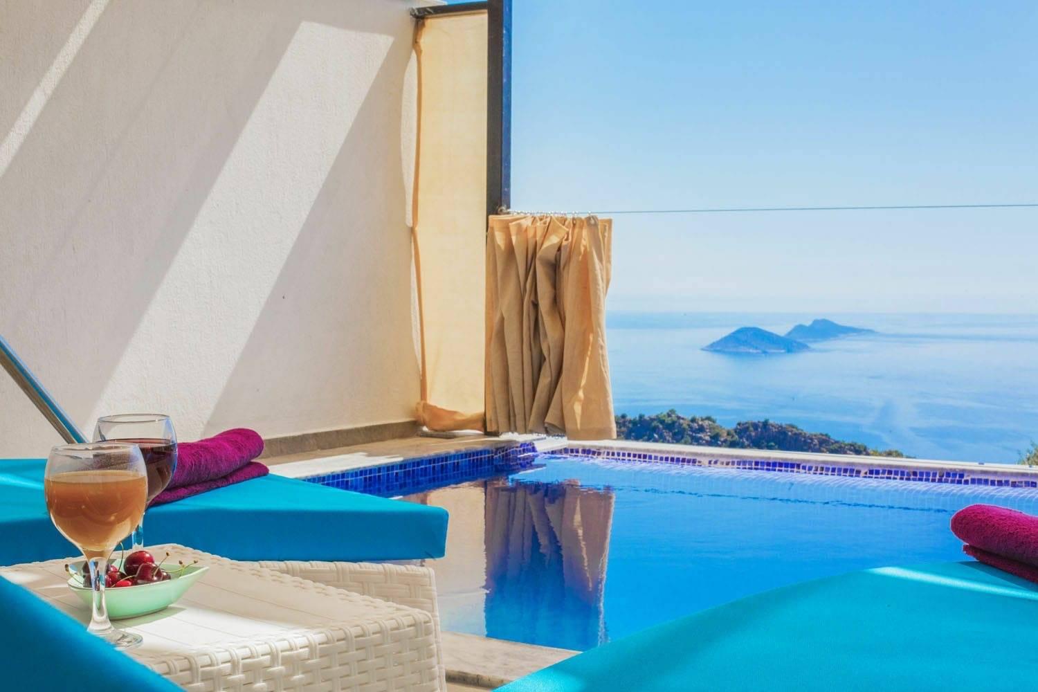 Kaş Kalkan'da Deniz Manzaralı, Özel Havuzlu, Balayı Villası-40969