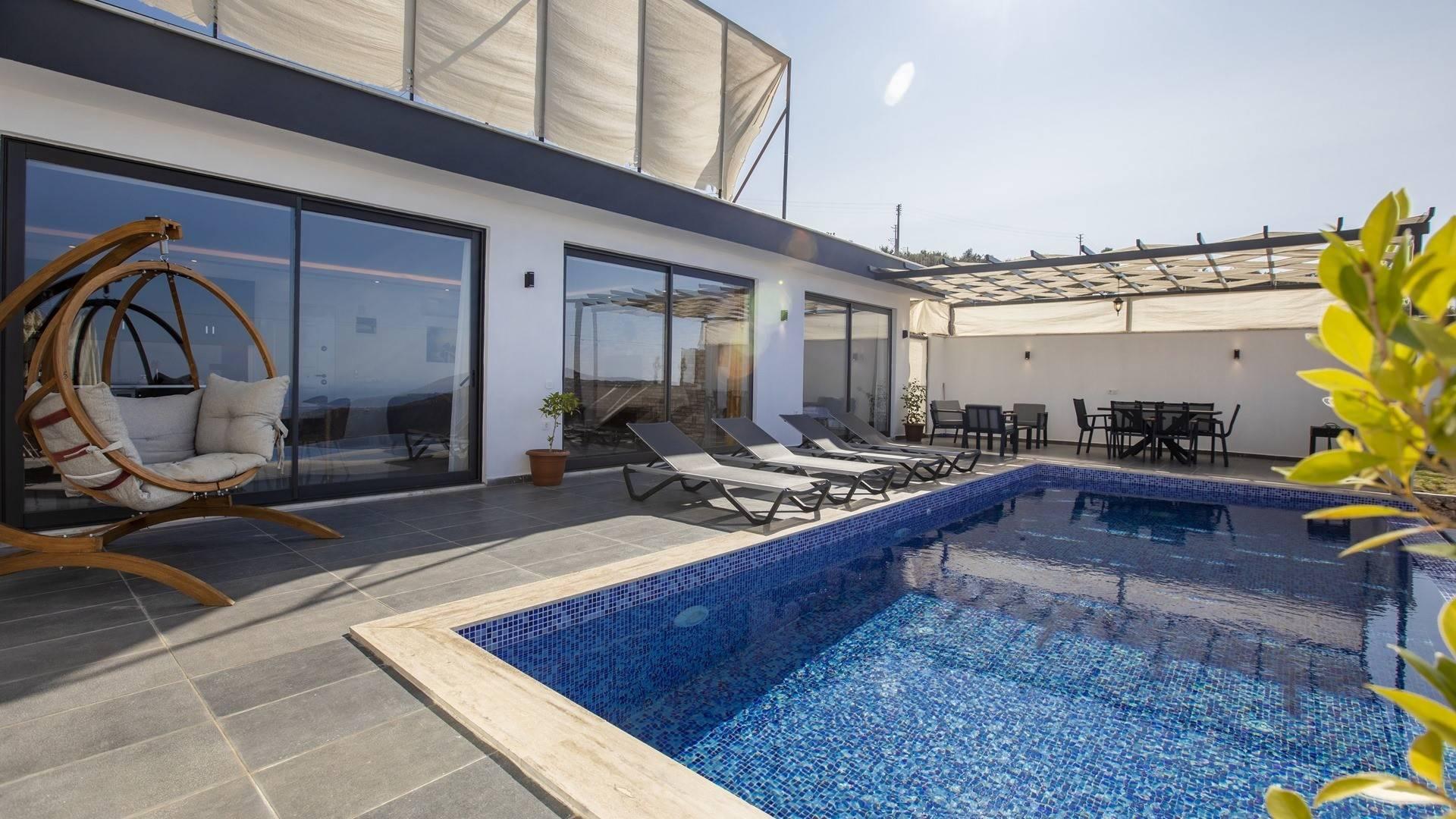 Kaş Kalkan'da Deniz Manzaralı, Özel Havuzlu, Jakuzili Villa-43465