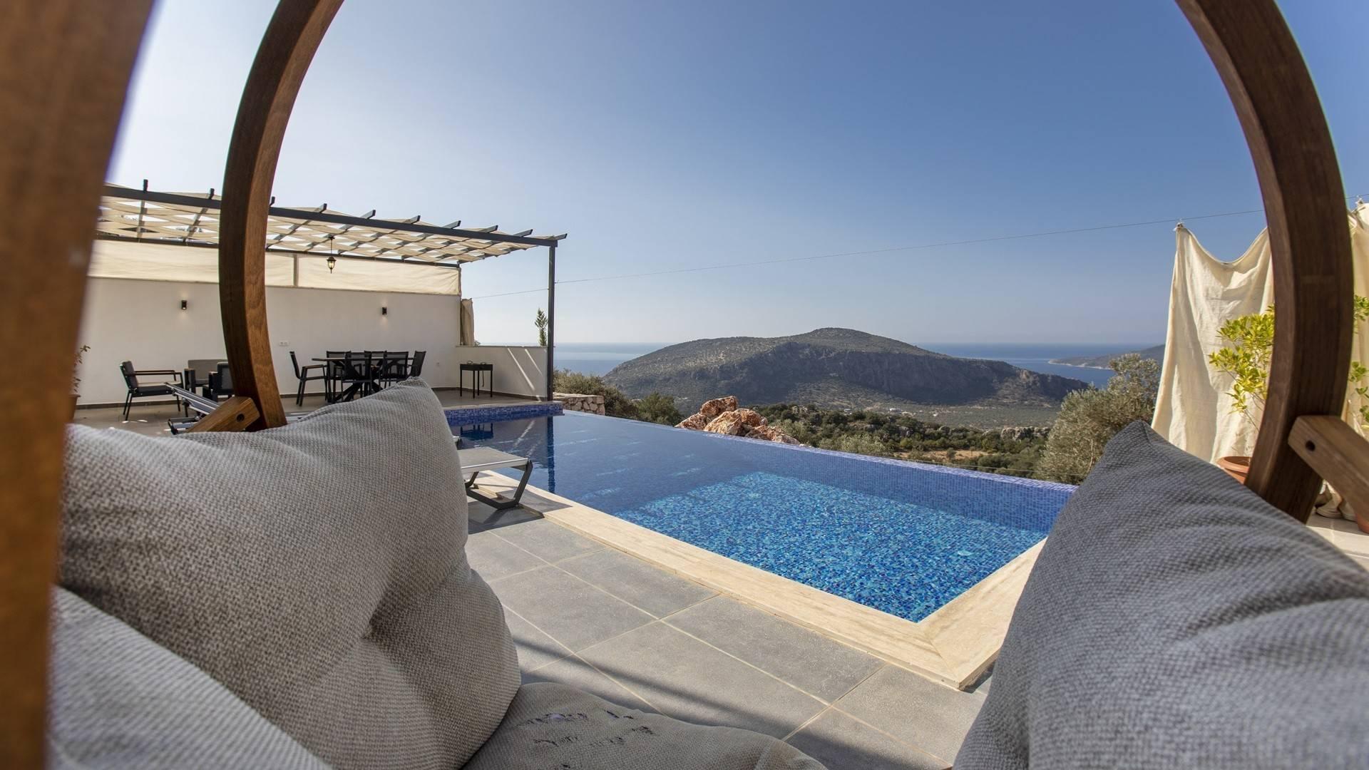Kaş Kalkan'da Deniz Manzaralı, Özel Havuzlu, Jakuzili Villa-43465