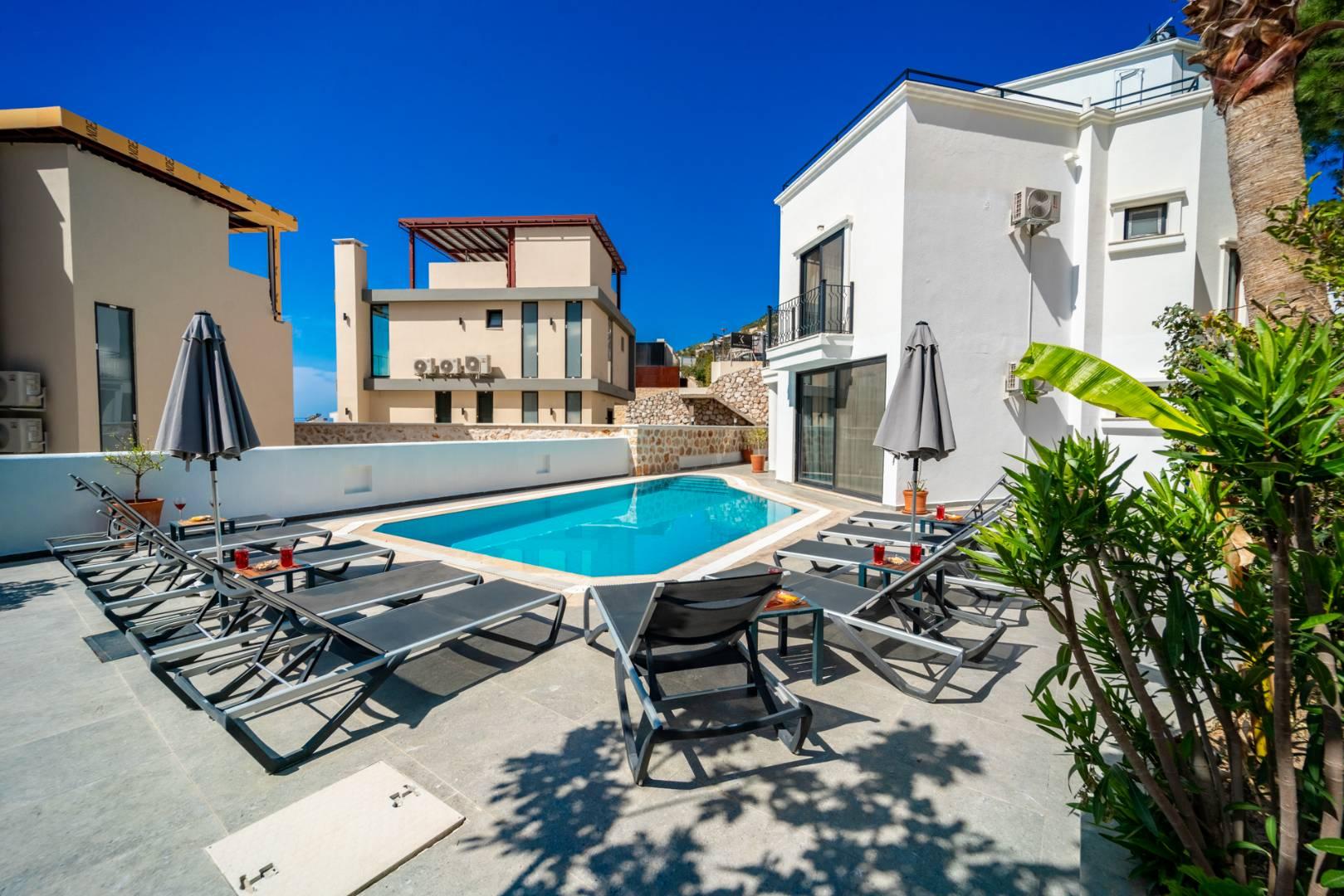 Kaş Kalkan'da Deniz ve Doğa Manzaralı, Özel Havuzlu, 4+1 Villa-43694