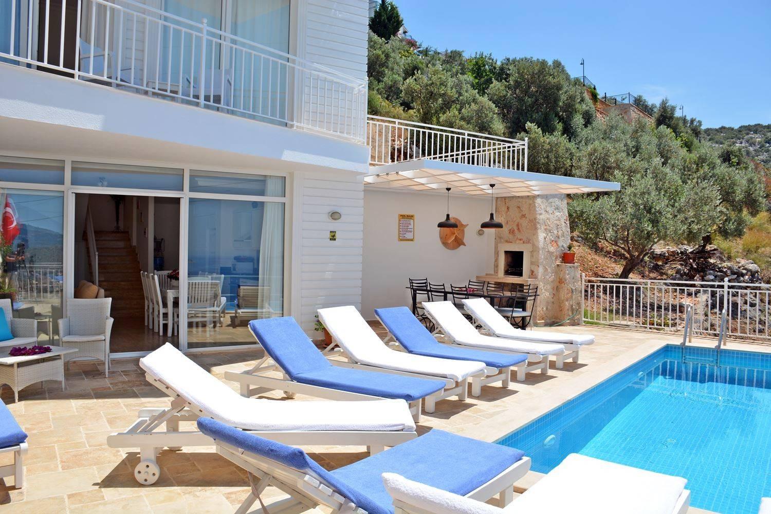 Kaş Kalkan'da Enfes Deniz Manzaralı, Özel Havuzlu, 10 Kişilik Villa-41399