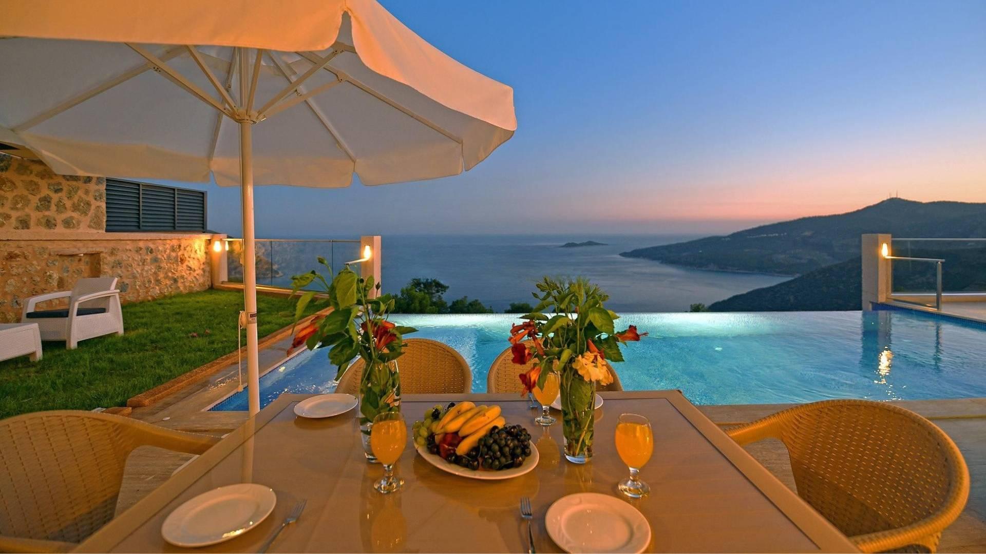 Kaş Kalkan'da Göz Alıcı Deniz Manzaralı, Özel Havuzlu, Balayı Villası-41408