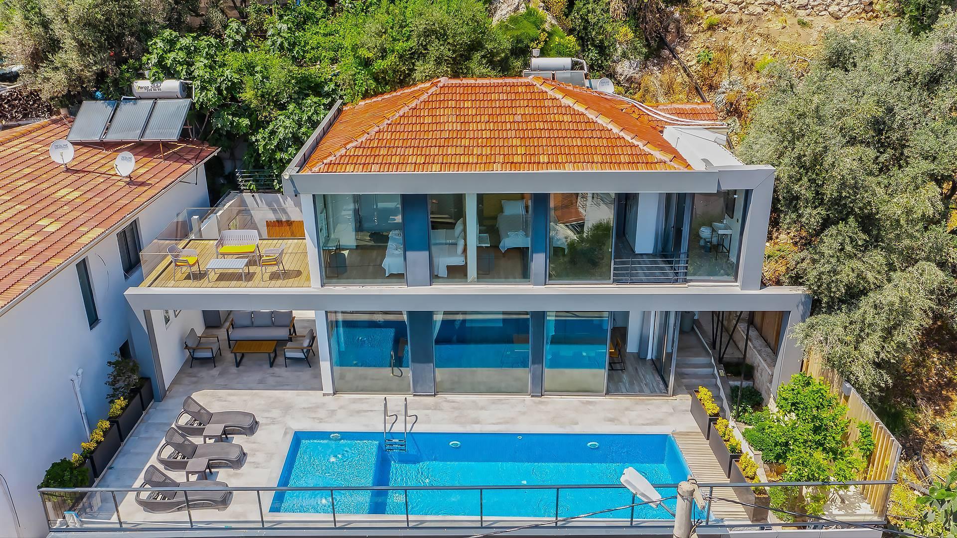 Kaş Kalkan'da Harika Deniz Manzaralı, Özel Havuzlu, Konforlu Villa-12122