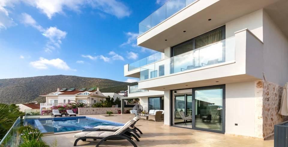 Kaş Kalkan'da Büyüleyici Deniz Manzaralı, Özel Havuzlu, Estetik Villa-40486
