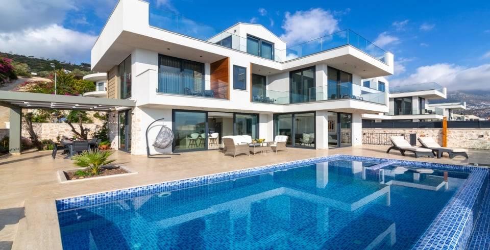 Kaş Kalkan'da Büyüleyici Deniz Manzaralı, Özel Havuzlu, Estetik Villa-40486