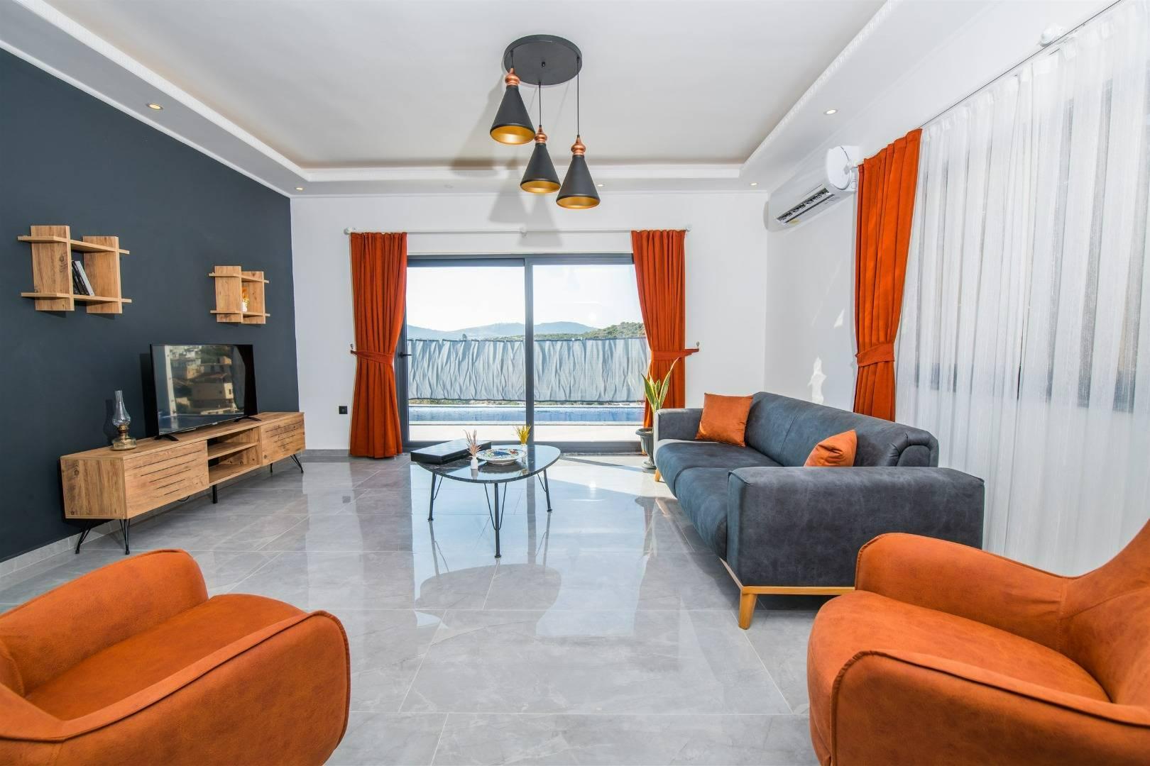 Kaş Bezirgan'da Huzurlu Doğada, Özel Havuzlu, Modern Villa-42069