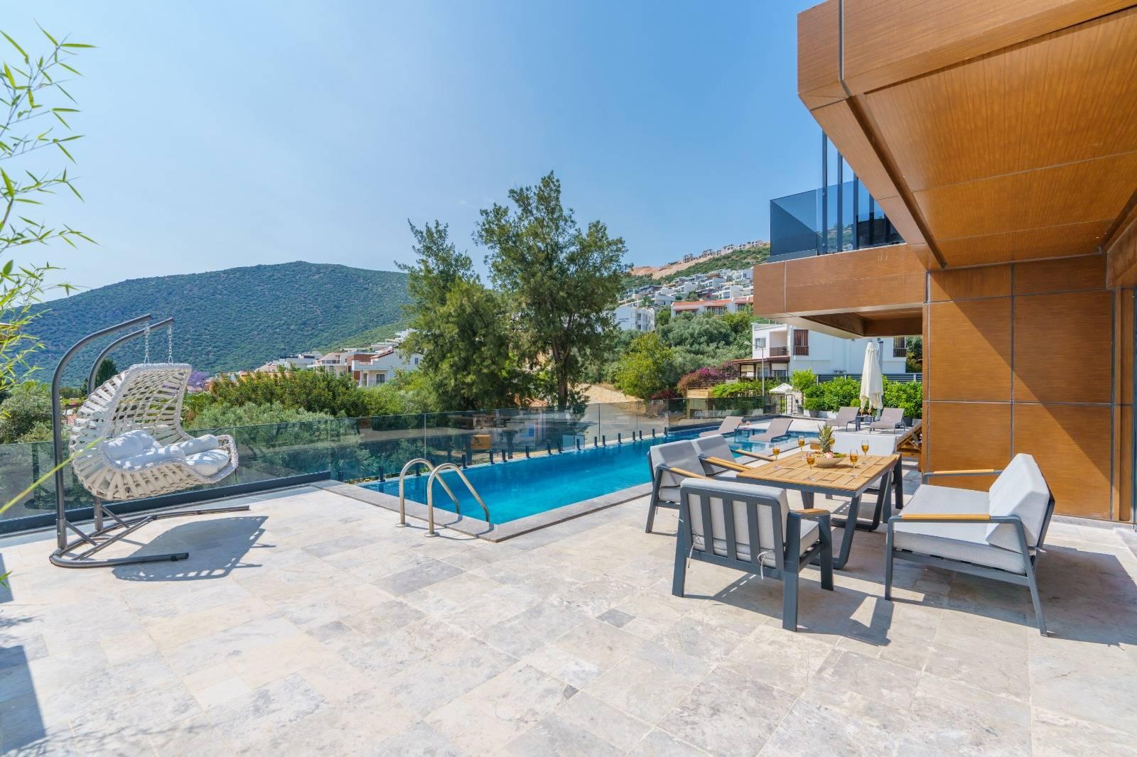 Kaş Kalamar Bölgesinde Muhteşem Manzaralı, Özel Havuzlu, 2+1 Villa-43092