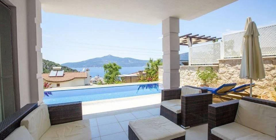 Kaş Kalkan'da Göz Alıcı Deniz Manzaralı, Özel Havuzlu, 3+1 Villa-41637