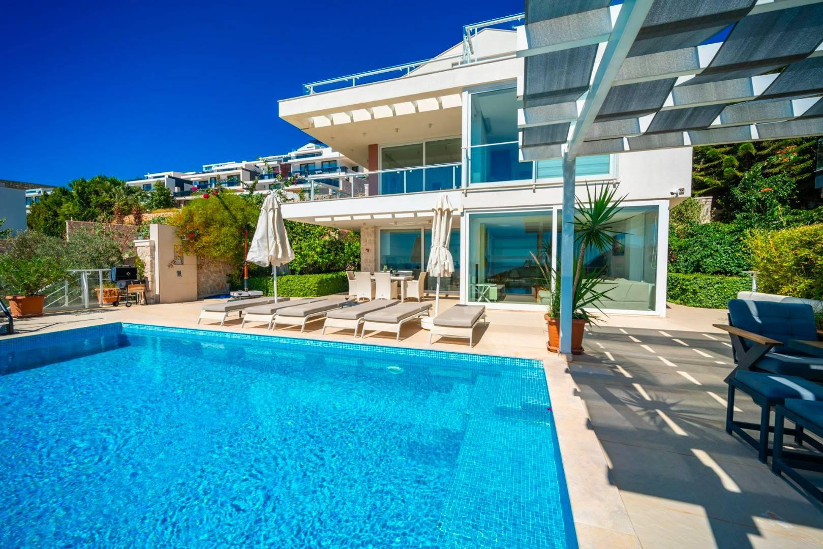 Kaş Kalkan'da Muhteşem Deniz Manzaralı, Özel Havuzlu, Ferah Villa-41511