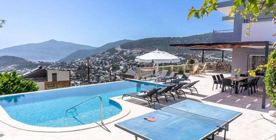 Kaş Kalkan'da Büyüleyici Deniz Manzaralı, Özel Havuzlu, Ferah Villa-39777