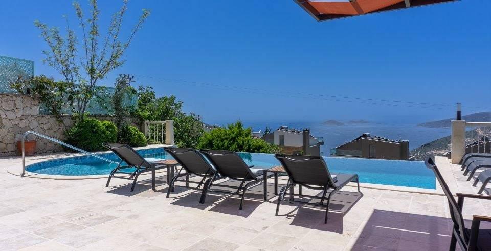 Kaş Kalkan'da Büyüleyici Deniz Manzaralı, Özel Havuzlu, Ferah Villa-39777