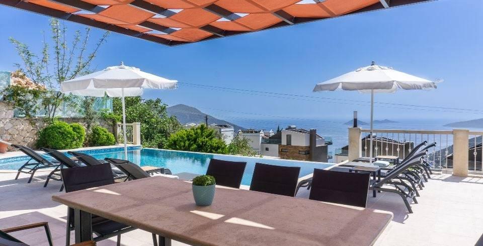 Kaş Kalkan'da Büyüleyici Deniz Manzaralı, Özel Havuzlu, Ferah Villa-39777