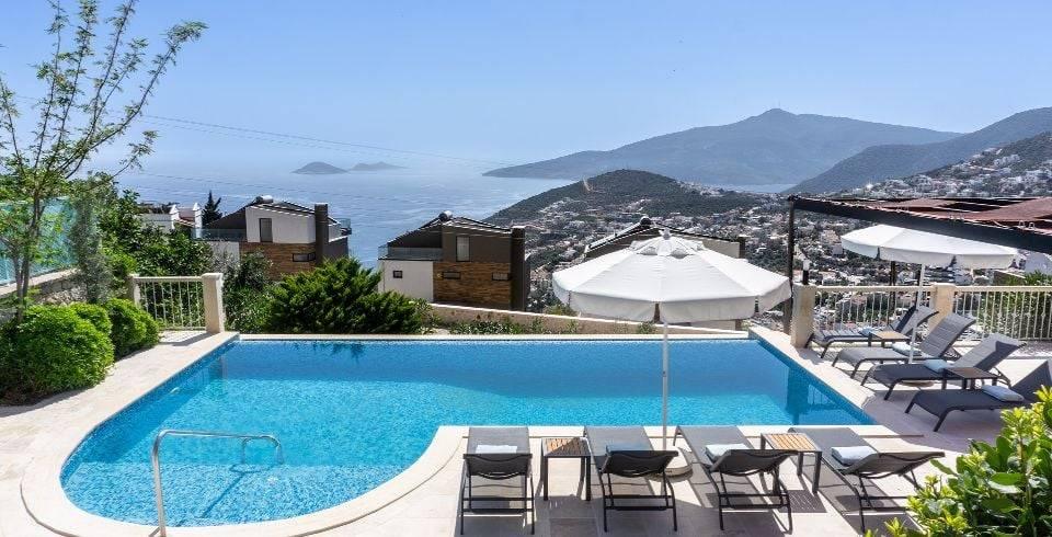 Kaş Kalkan'da Büyüleyici Deniz Manzaralı, Özel Havuzlu, Ferah Villa-39777