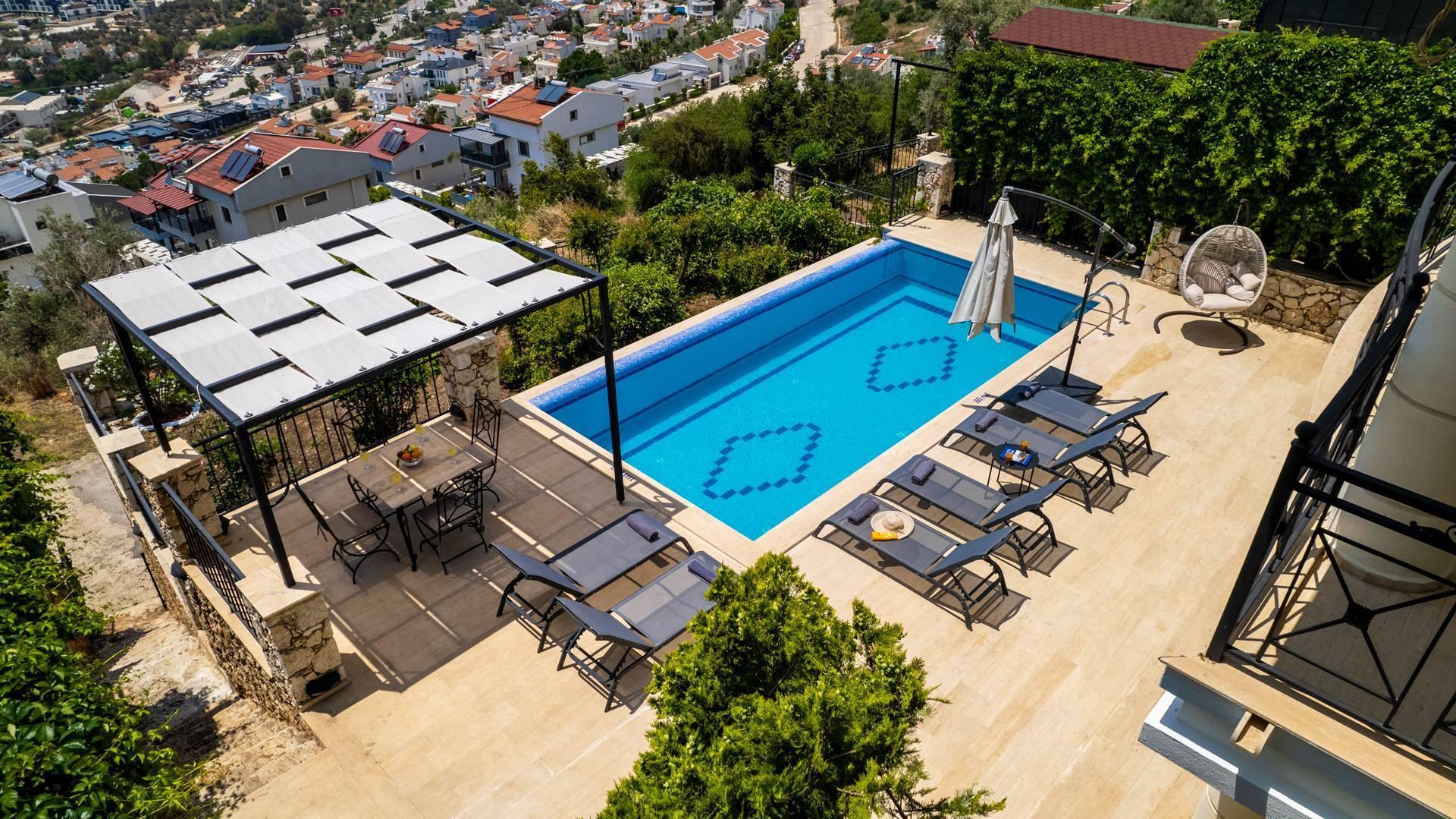 Kaş Kalkan'da Göz Alıcı Deniz Manzaralı, Özel Havuzlu, Jakuzili Villa-11568