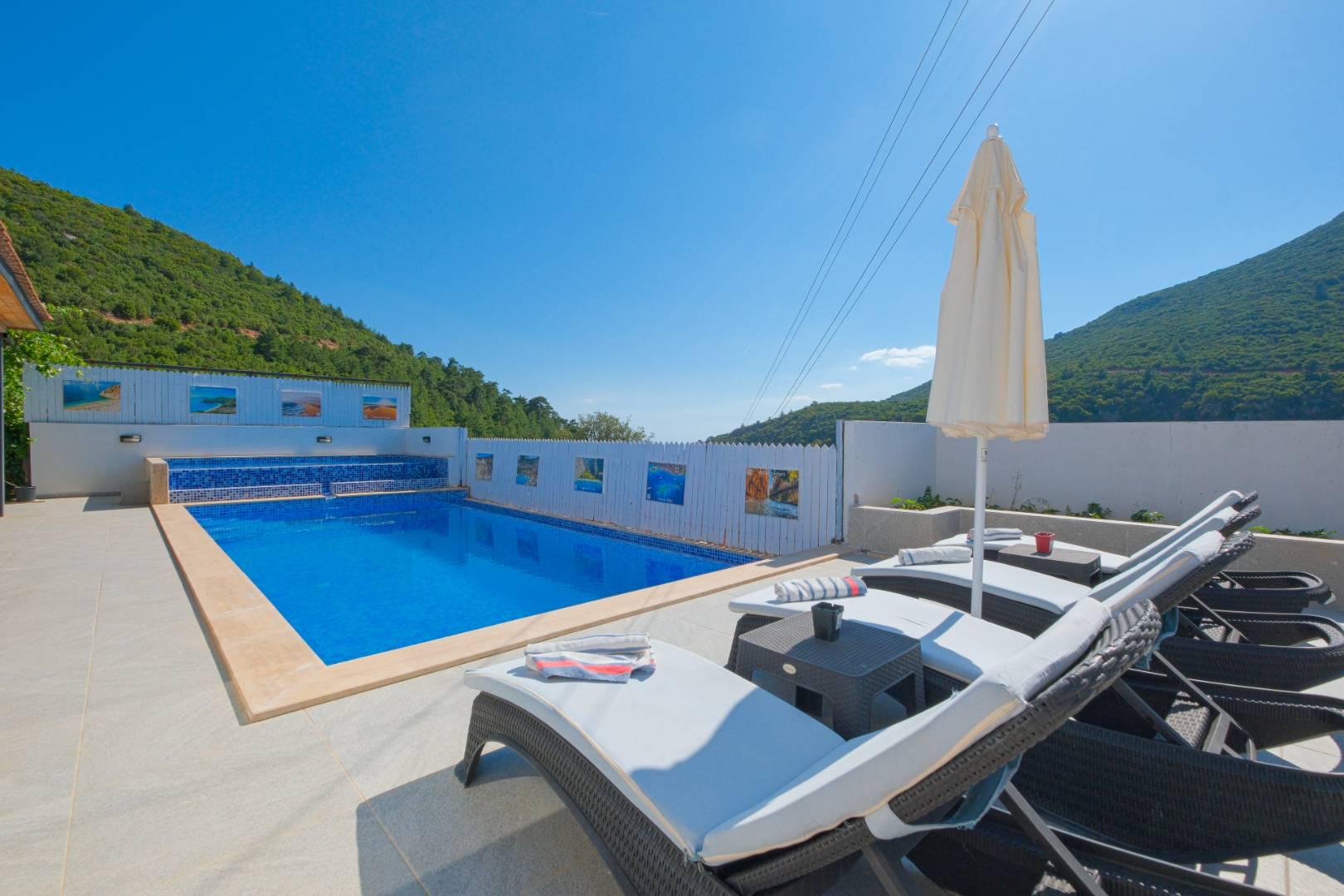 Kaş Sarıbelen'de Doğa İle İç İçe, Özel Havuzlu, 2+1 Villa-43709