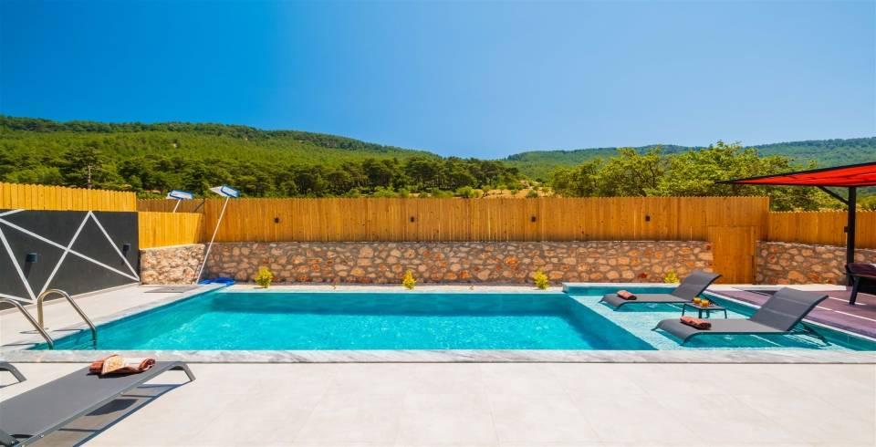 Kaş Sarıbelen'de Sakin Konumda, Özel Havuzlu, Modern Bungalov-39798