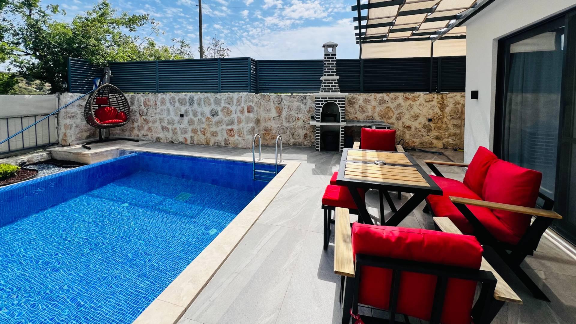 Kaş Üzümlü'de Balayı Çiftlerine Uygun, Özel Havuzlu, Modern Villa-35653