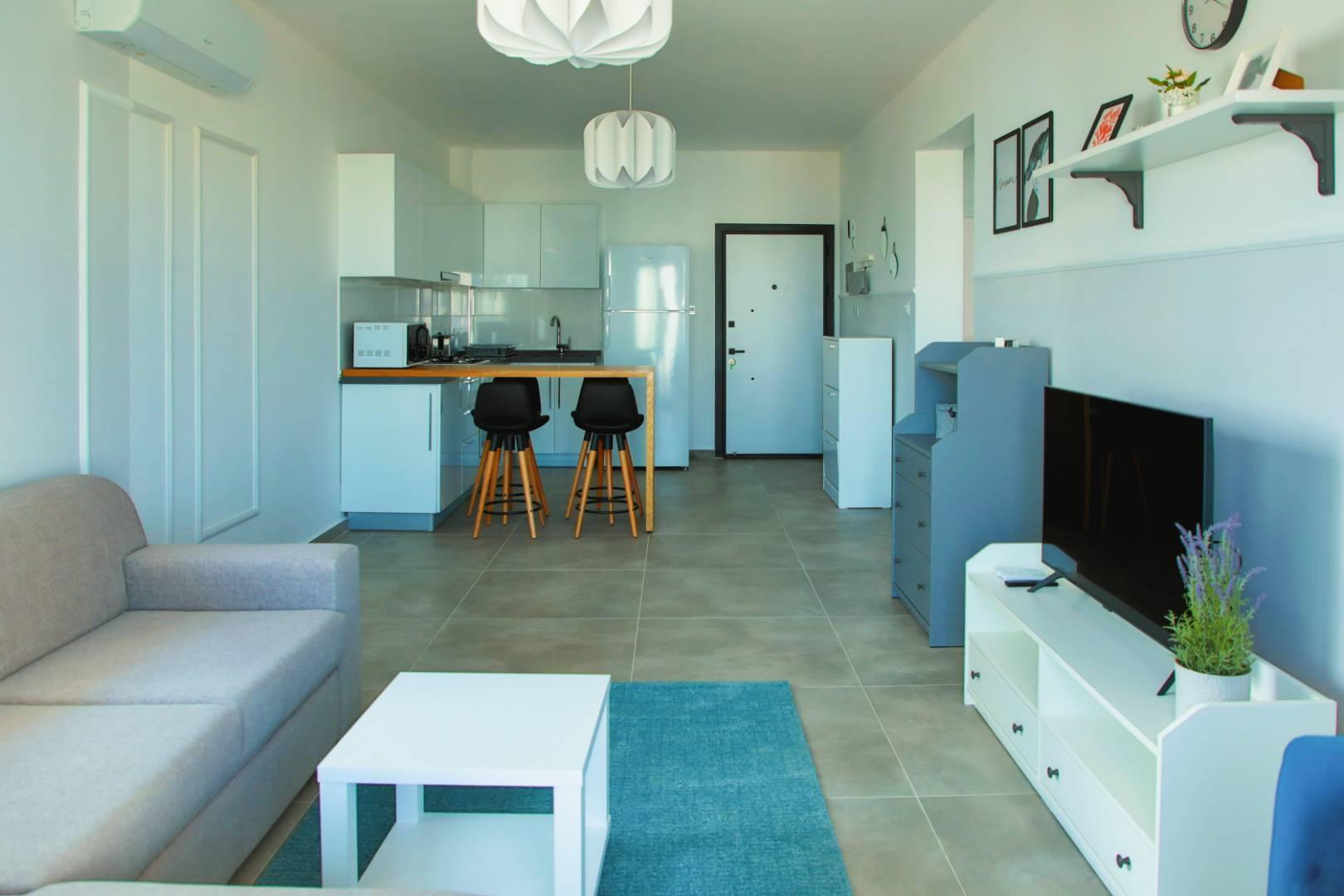 Kıbrıs İskele'de Enfes Deniz Manzaralı, Ortak Havuzlu, Şık Tatil Daire-42404