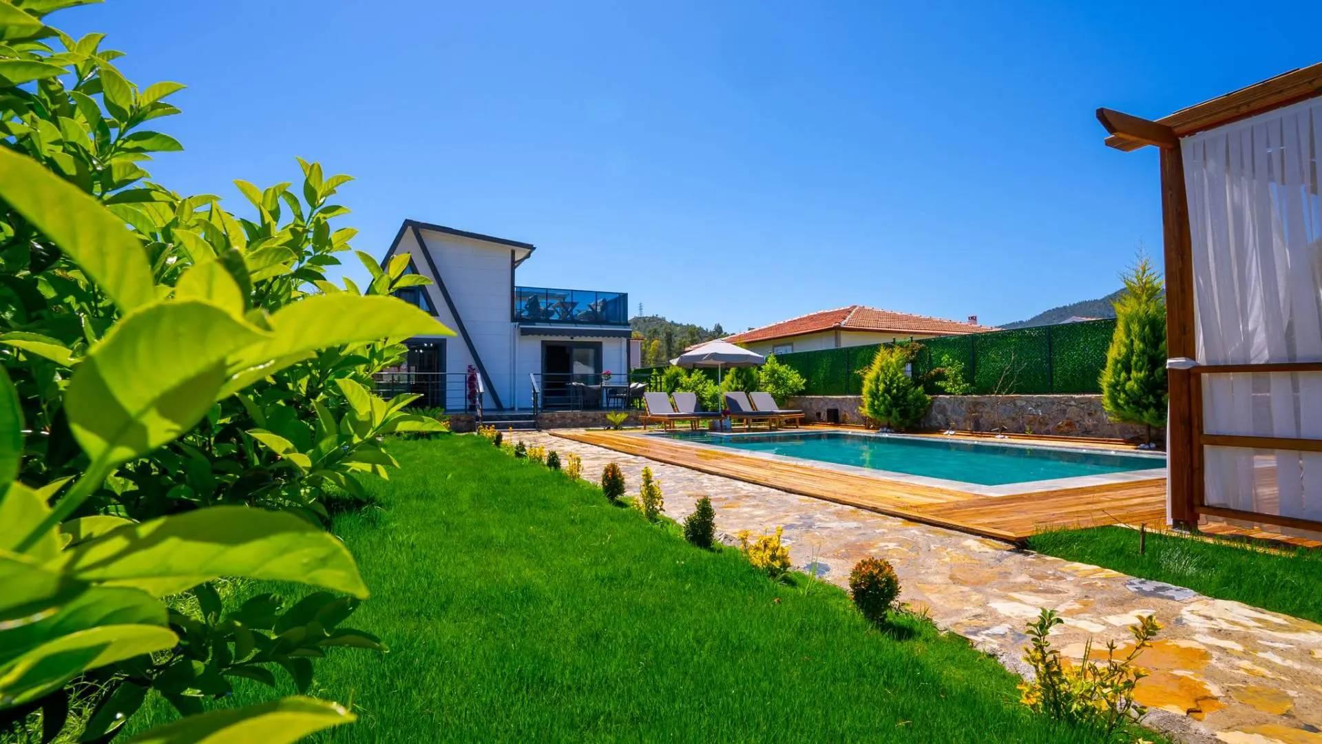 Muğla Marmaris'te Harika Doğada, Isıtmalı Havuzlu, Şık Bungalov-34959