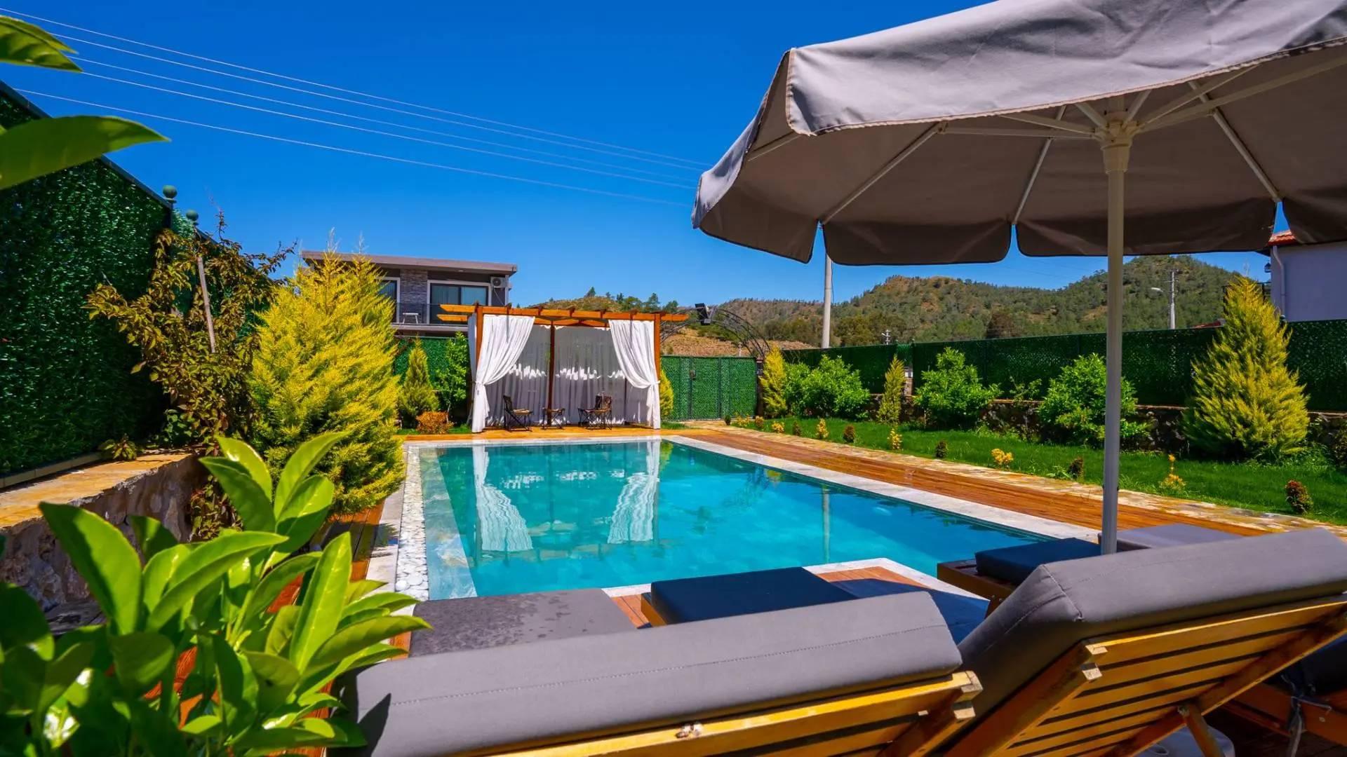 Muğla Marmaris'te Harika Doğada, Isıtmalı Havuzlu, Şık Bungalov-34959