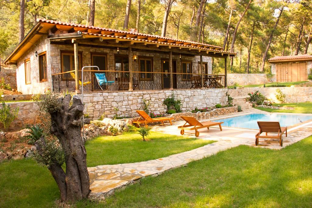 Muğla Menteşe'de Taş Konseptli, Özel Havuzlu, Bahçeli Villa-43761