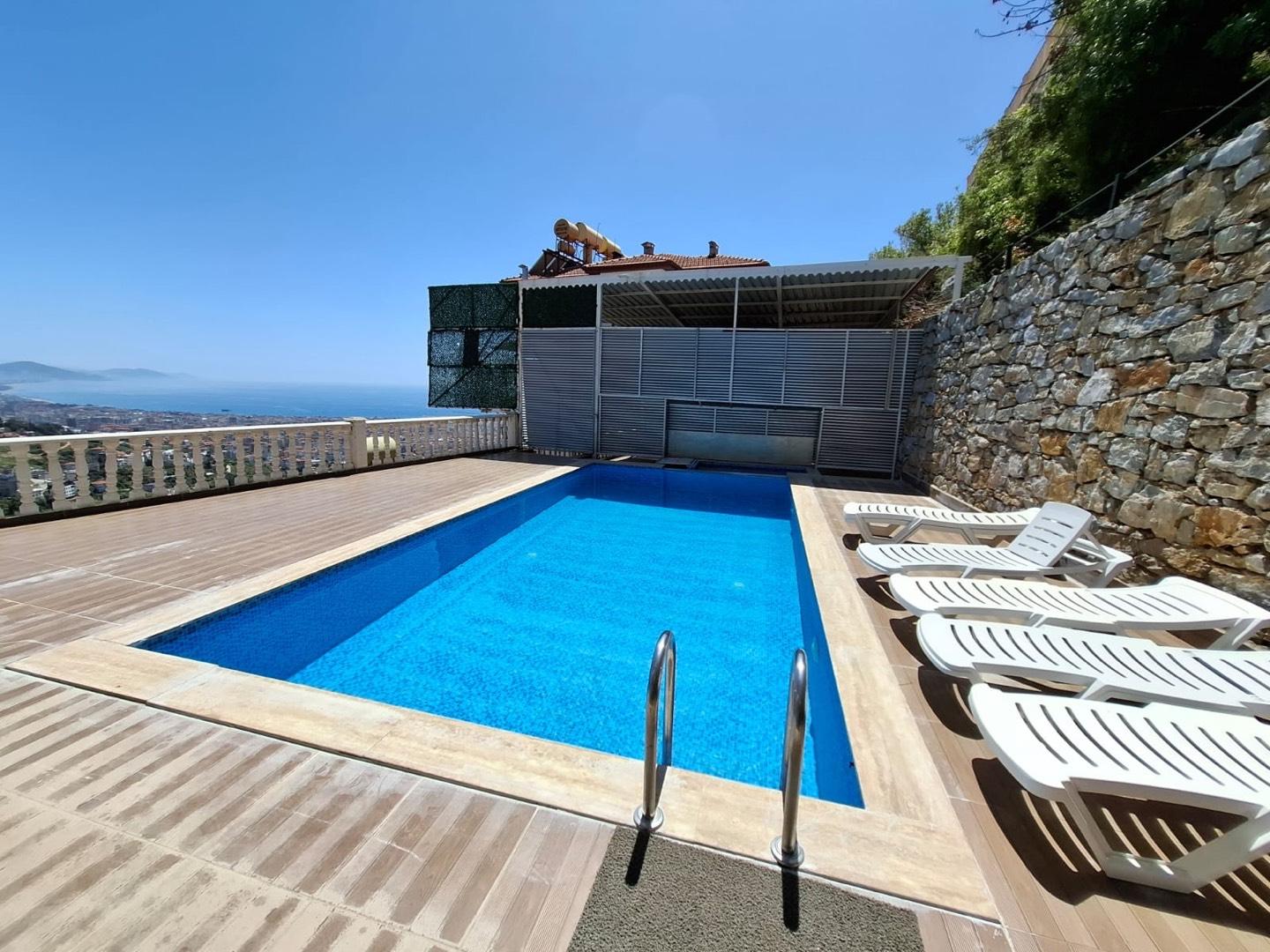 Alanya Sugözü'nde Deniz Manzaralı, Özel Havuzlu, 6 Kişilik Villa-42156