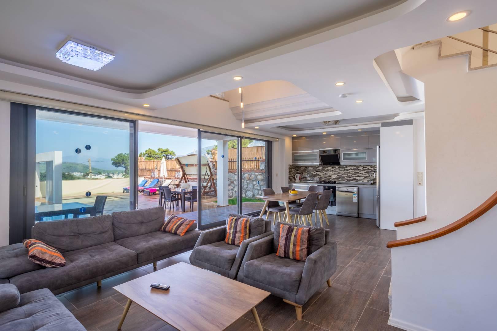Fethiye Ölüdeniz'de Yeşillikler İçerisinde, Özel Havuzlu, Ferah Villa-41503