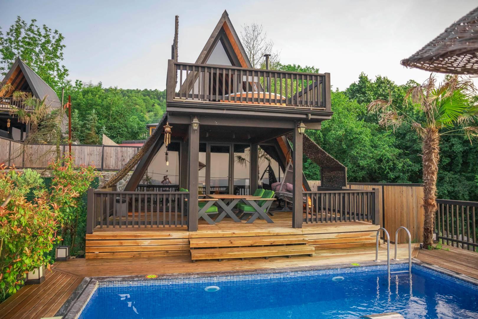 Sapanca'da Muhteşem Doğa İçerisinde, Özel Havuzlu, Lüks Bungalov-40219