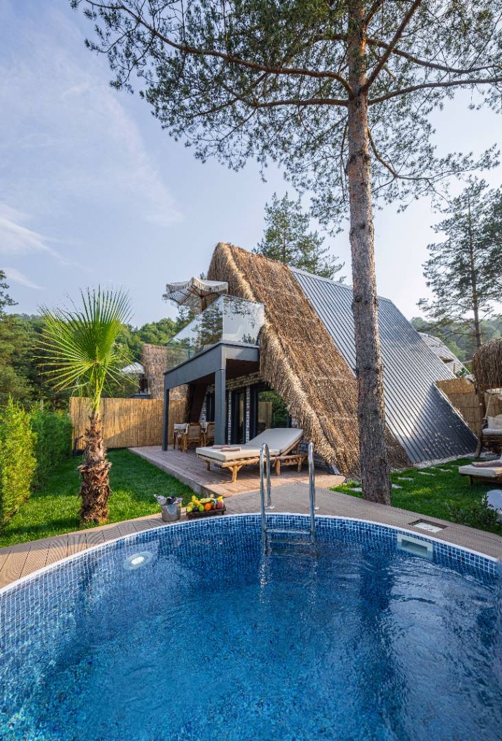 Sapanca Nailiye'de Muhteşem Manzaralı, Özel Havuzlu, Lüks Bungalov